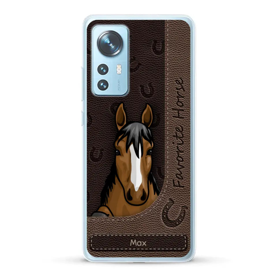 Peeking horses leather Look - Personalised Phone Case