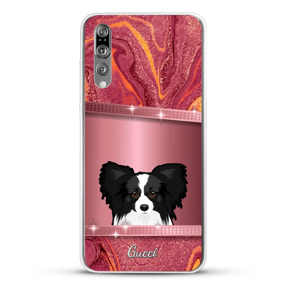 Peeking Dogs Glitter Look - Personalised Phone Case