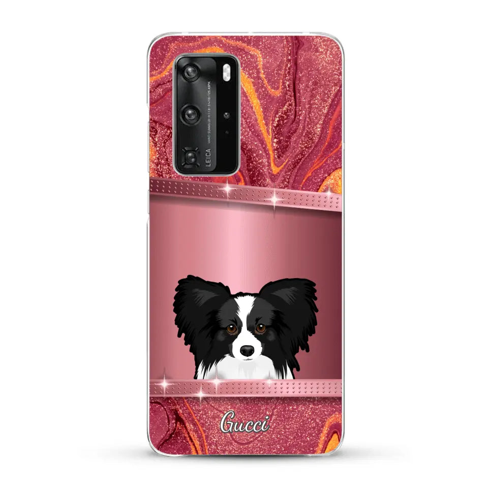Peeking Dogs Glitter Look - Personalised Phone Case