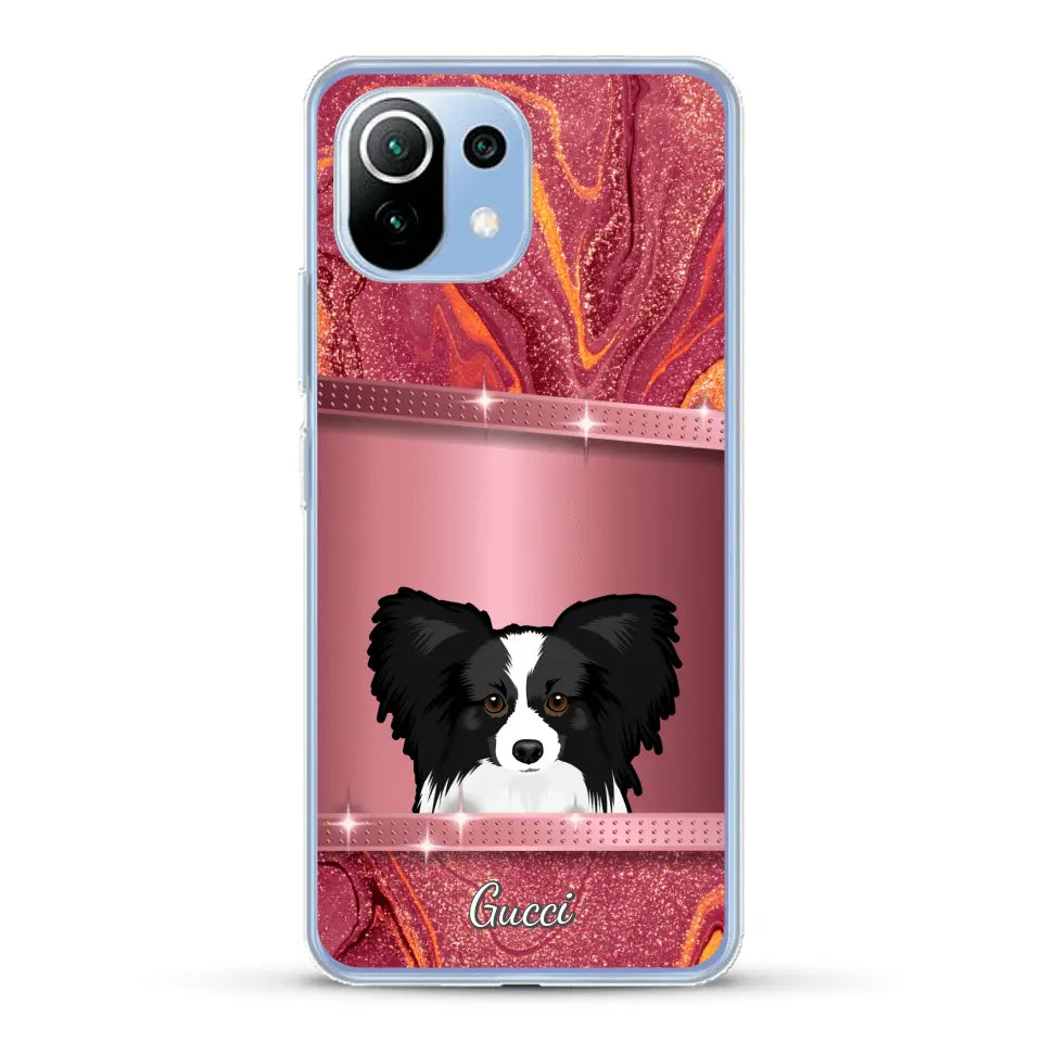 Peeking Dogs Glitter Look - Personalised Phone Case
