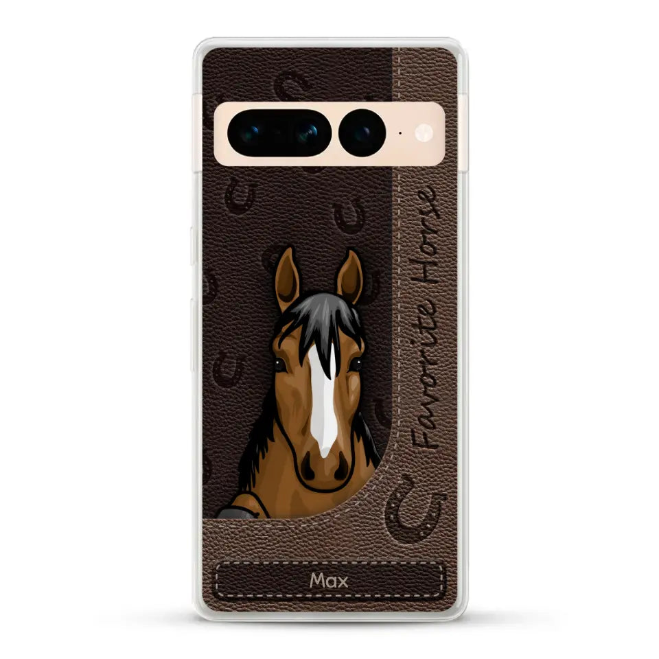 Peeking horses leather Look - Personalised Phone Case