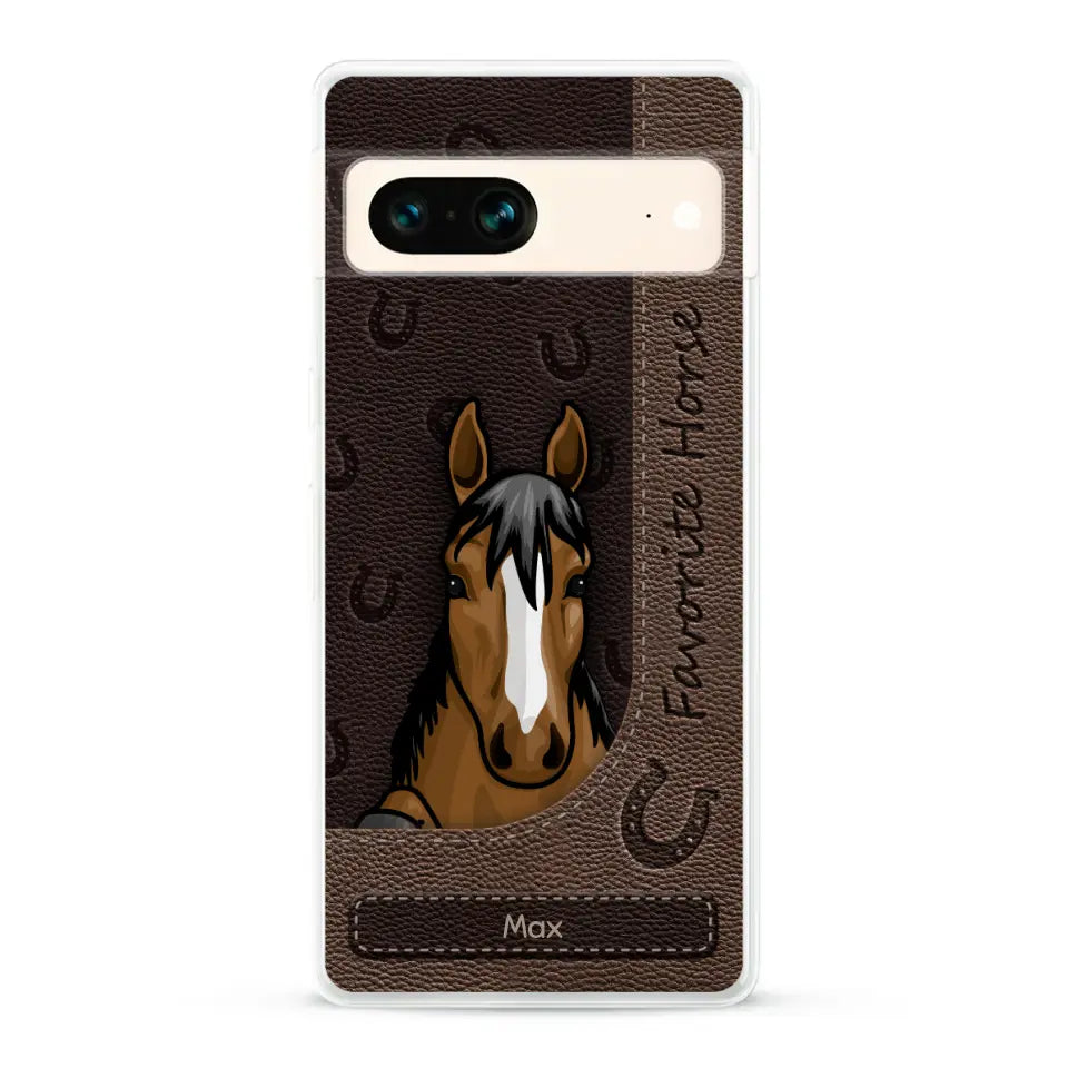 Peeking horses leather Look - Personalised Phone Case