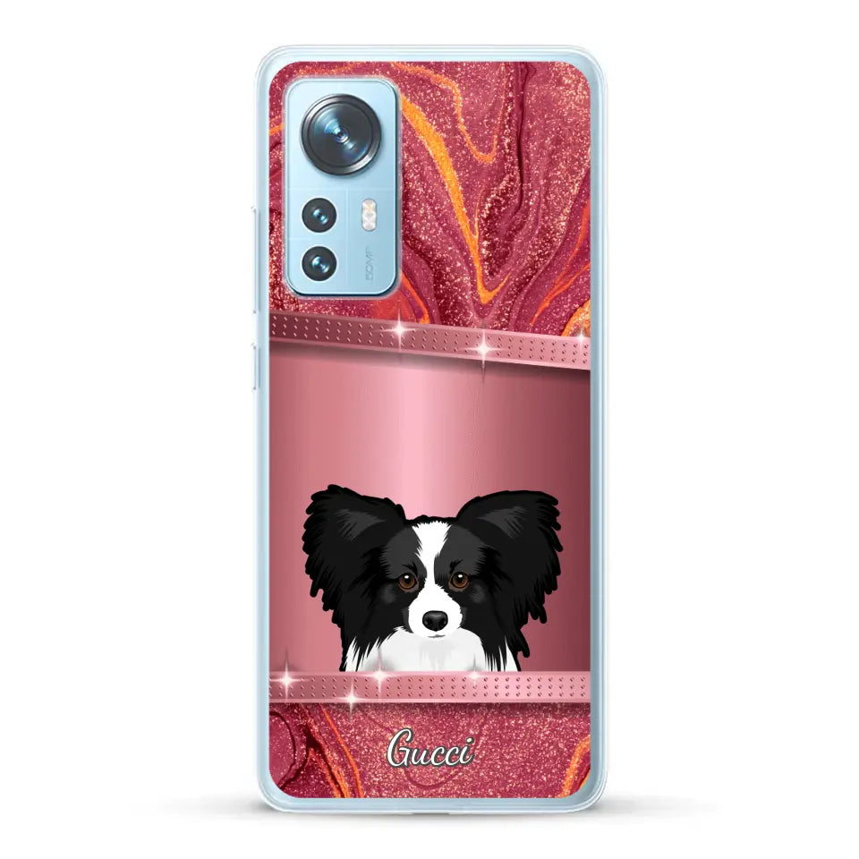Peeking Dogs Glitter Look - Personalised Phone Case