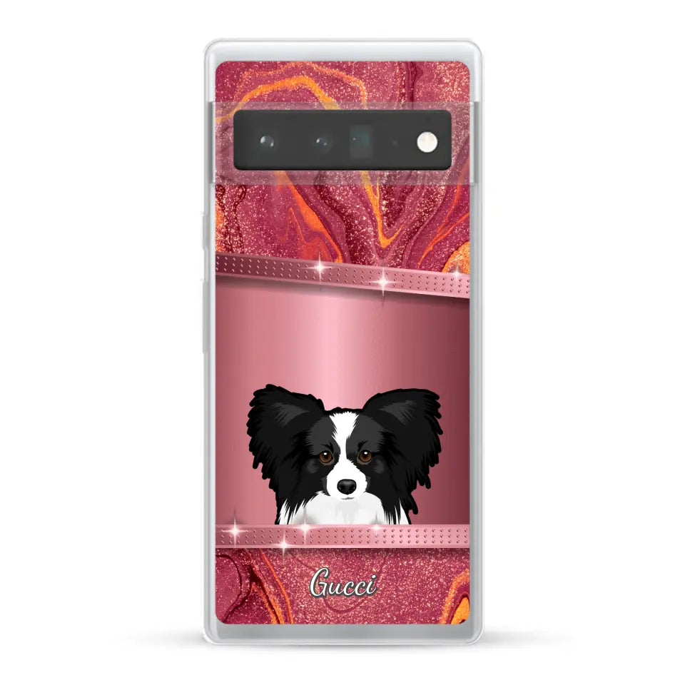 Peeking Dogs Glitter Look - Personalised Phone Case
