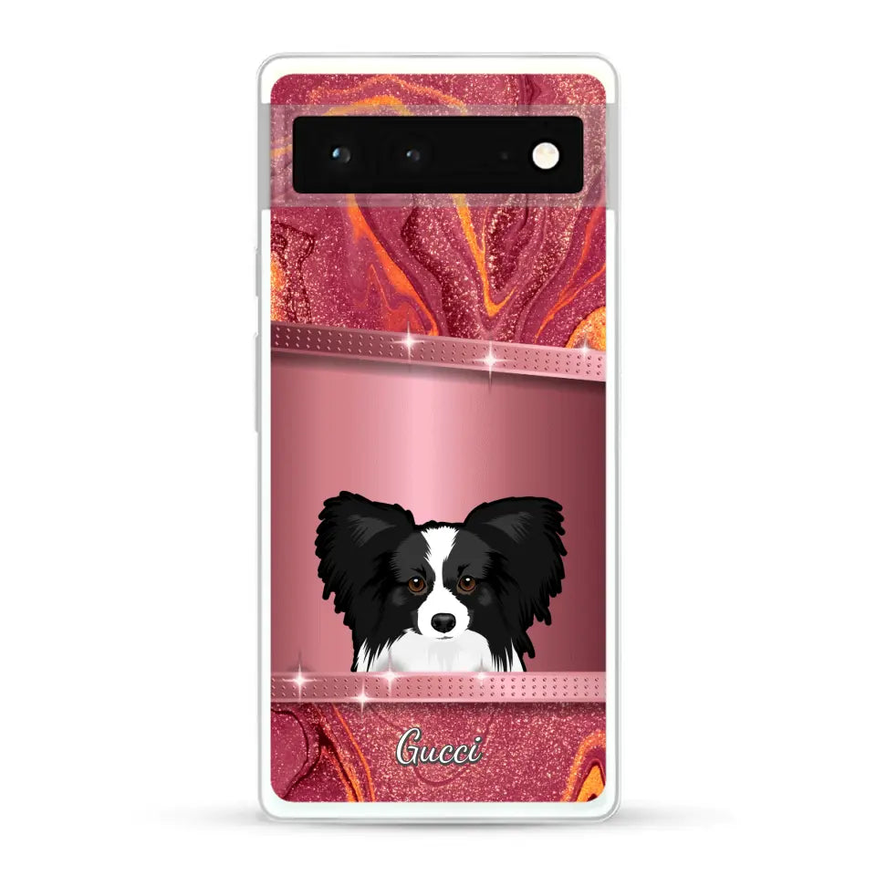 Peeking Dogs Glitter Look - Personalised Phone Case