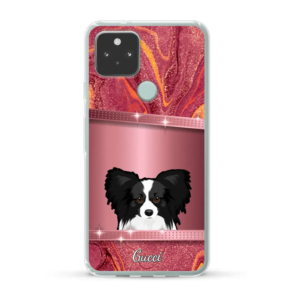 Peeking Dogs Glitter Look - Personalised Phone Case