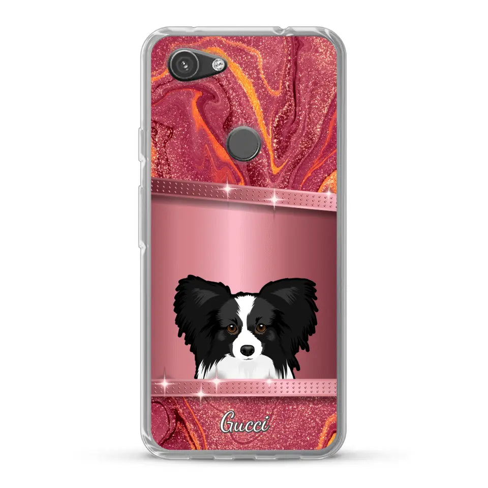 Peeking Dogs Glitter Look - Personalised Phone Case