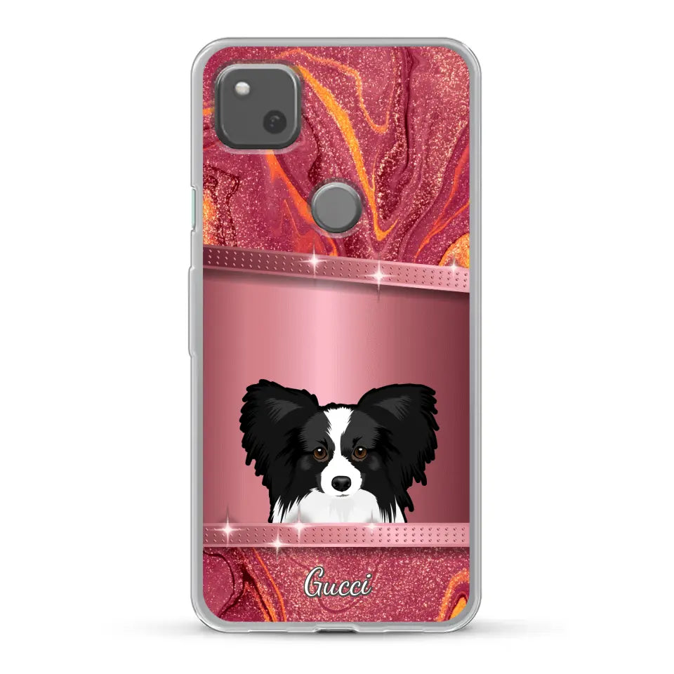 Peeking Dogs Glitter Look - Personalised Phone Case