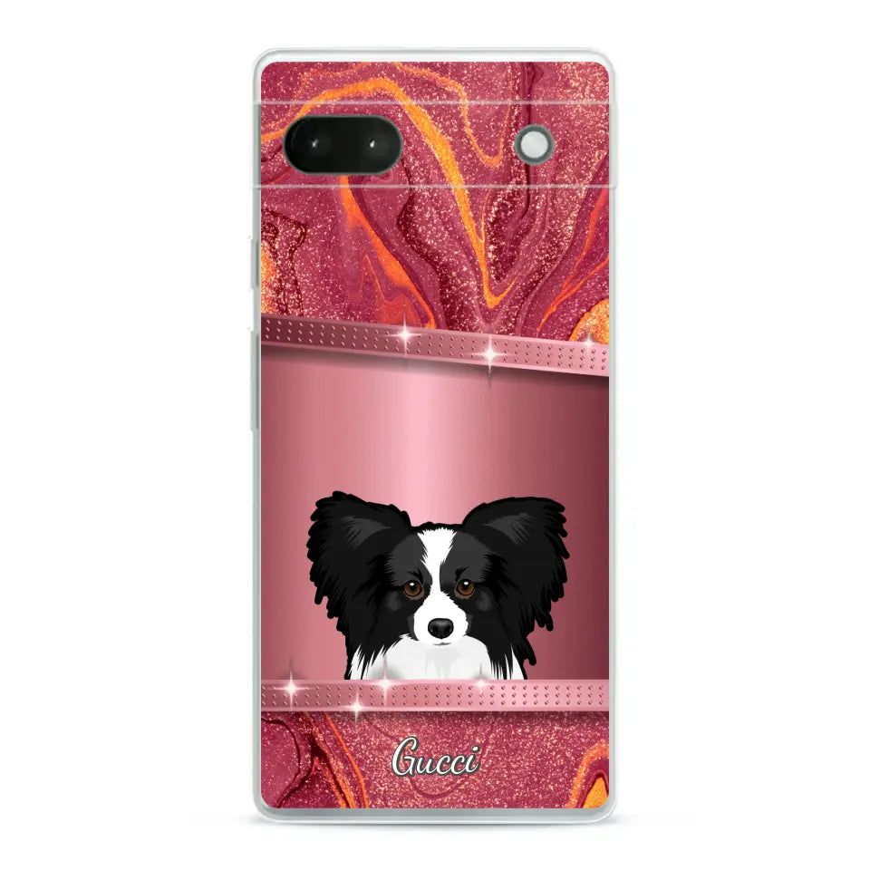 Peeking Dogs Glitter Look - Personalised Phone Case