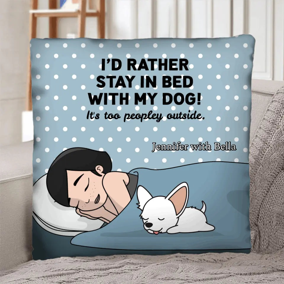 At home with my dog - Personalised Pillow