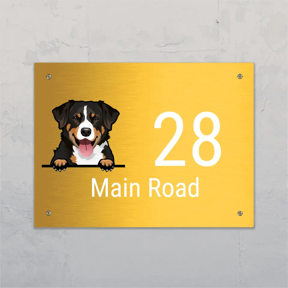 Peeking dogs and house number - Personalised Door Sign