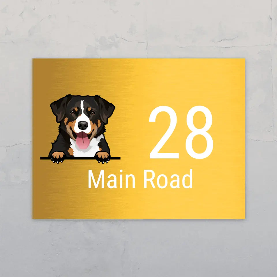 Peeking dogs and house number - Personalised door sign