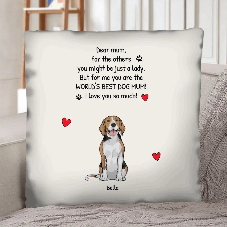 World's Best Dog Mum - Personalised pillow