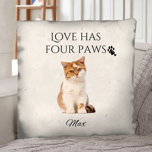 Love has four paws - Personalised pillow