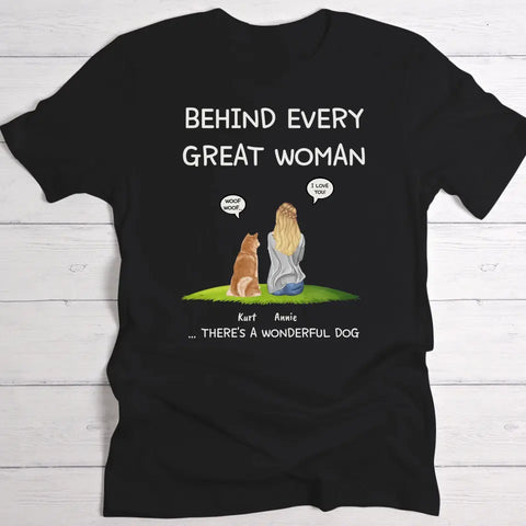 Behind every woman - Personalised T-Shirt - Featured Image