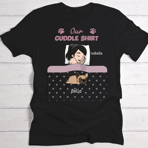 Cuddle time with pets Single - Personalised T-Shirt - Featured Image