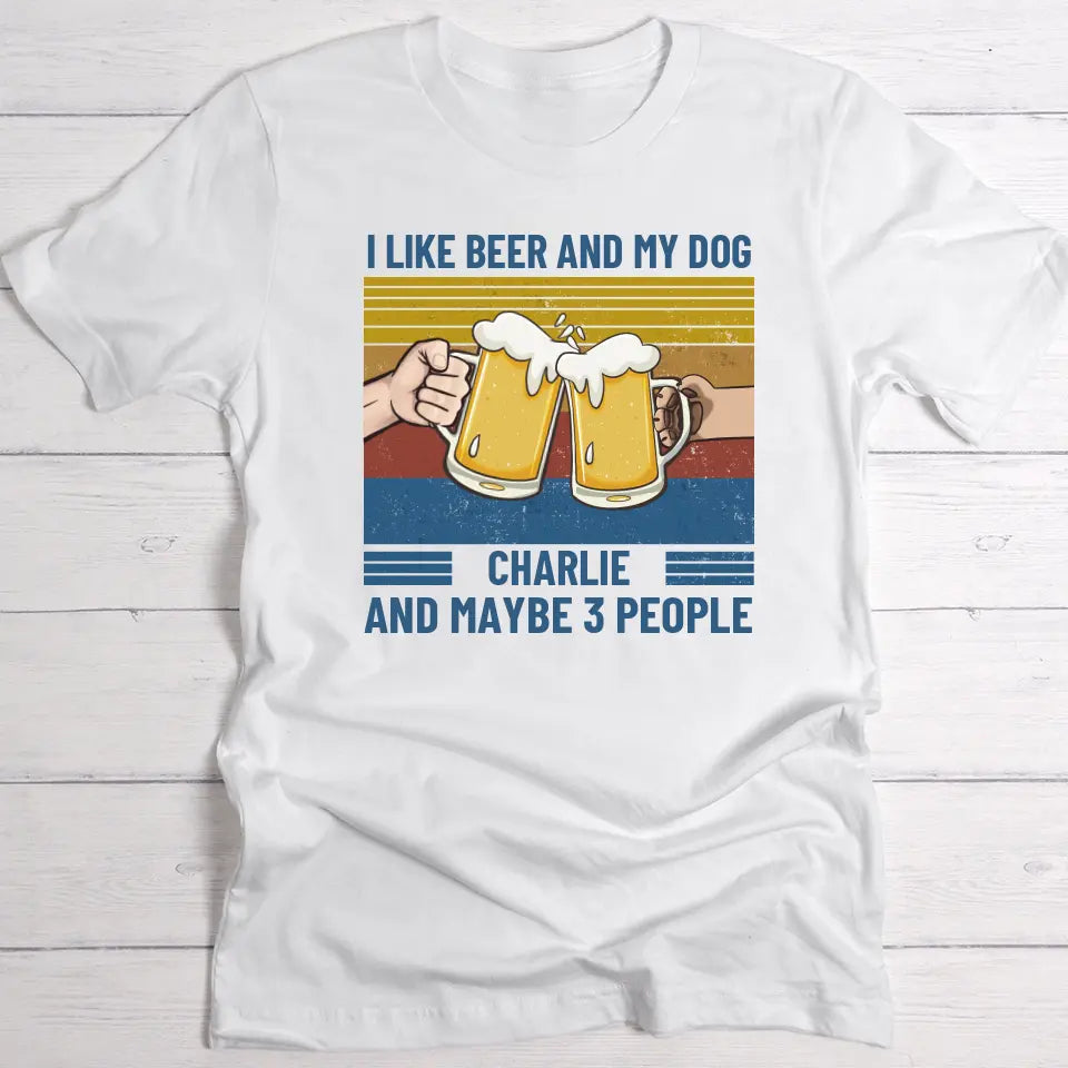 I like beer and my dog - Personalised t-shirt