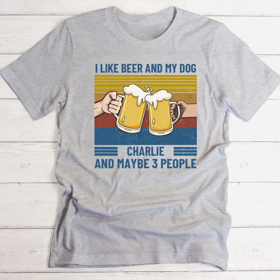 I like beer and my dog - Personalised T-Shirt