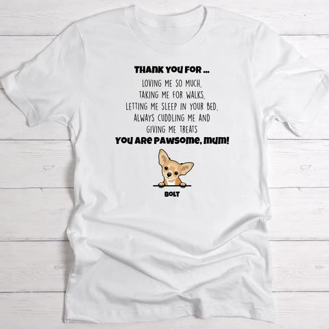 Thank you dog mum - Personalised T-Shirt - Featured Image