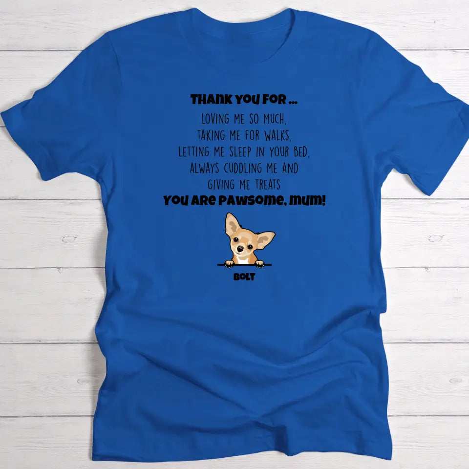Thank you dog mum - Personalised t-shirt