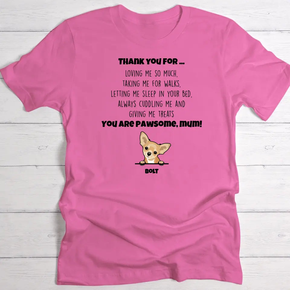 Thank you dog mum - Personalised t-shirt