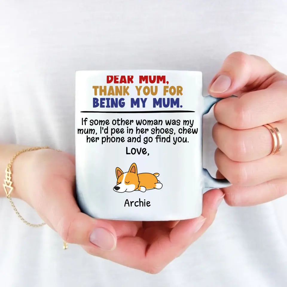 Thank you for being my mum - Personalised mug