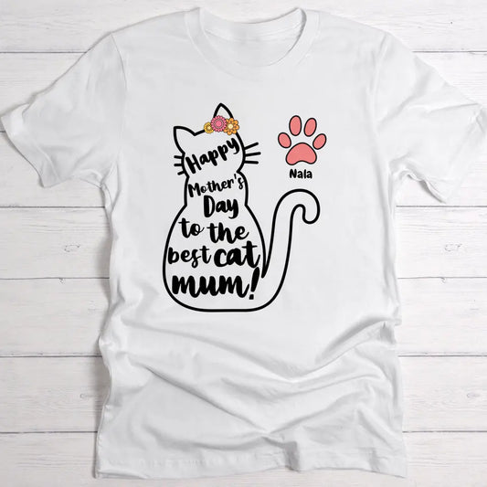 Best Cat Mum - Personalised T-shirt