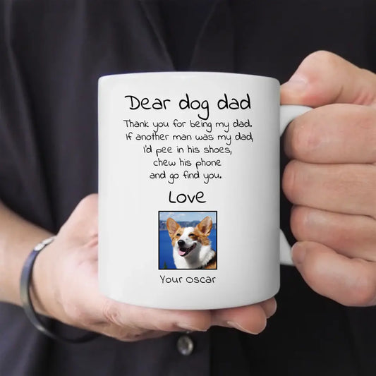 Dear Dog Dad with Photo - Personalised mug