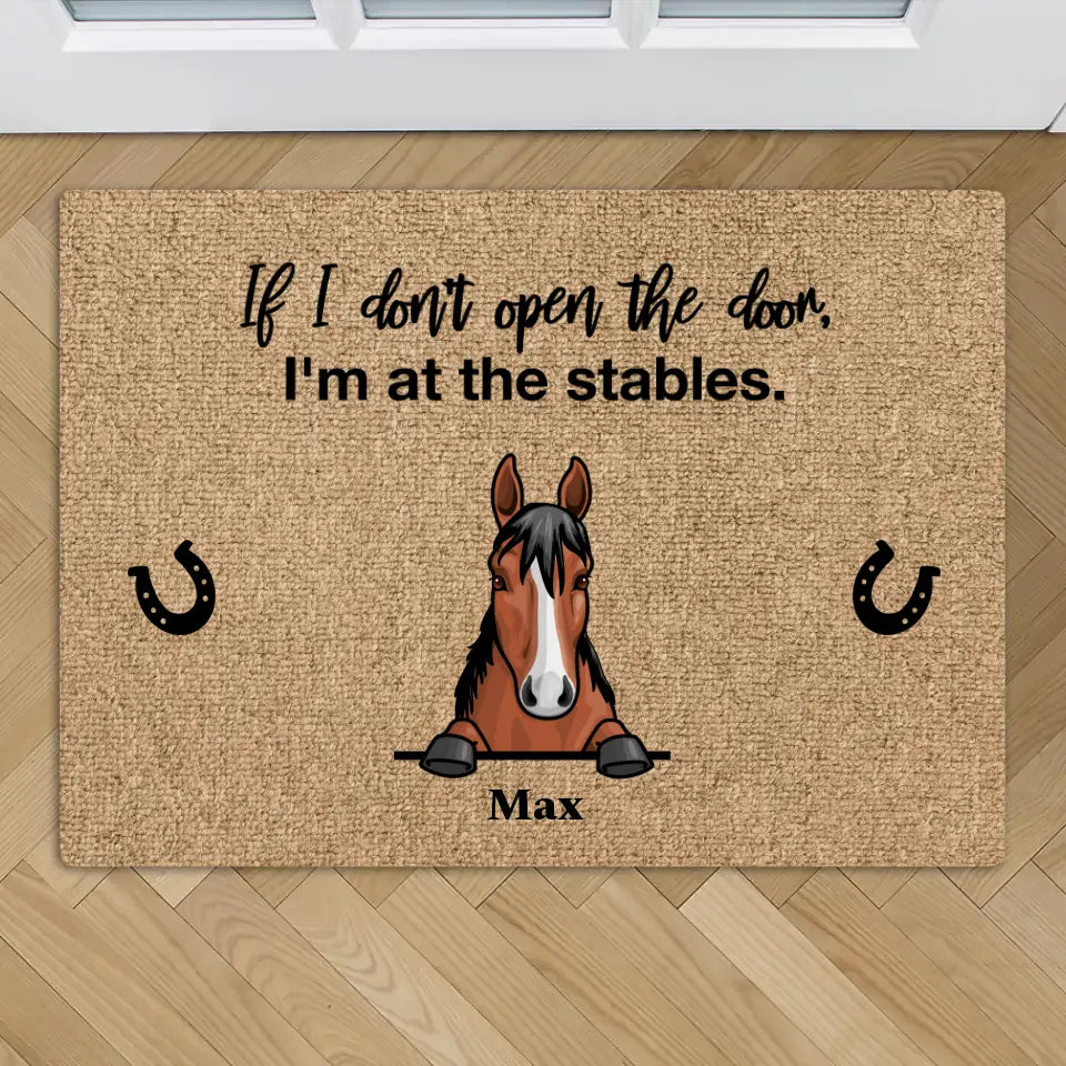 Peeking horses - Personalised Doormat