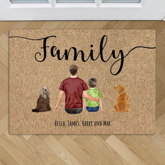 Family Single - Personalised Doormat