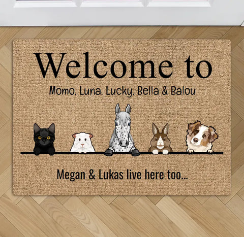 All my furry friends - Personalised Doormat - Featured Image