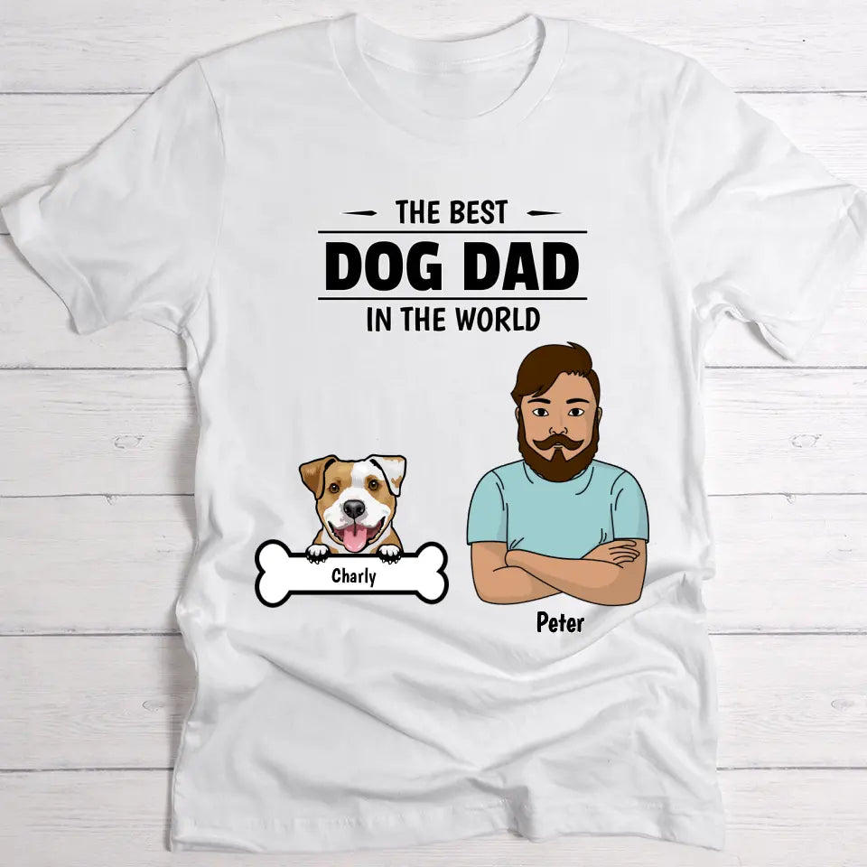 Best Dog Dad in the world - Personalised T-Shirt