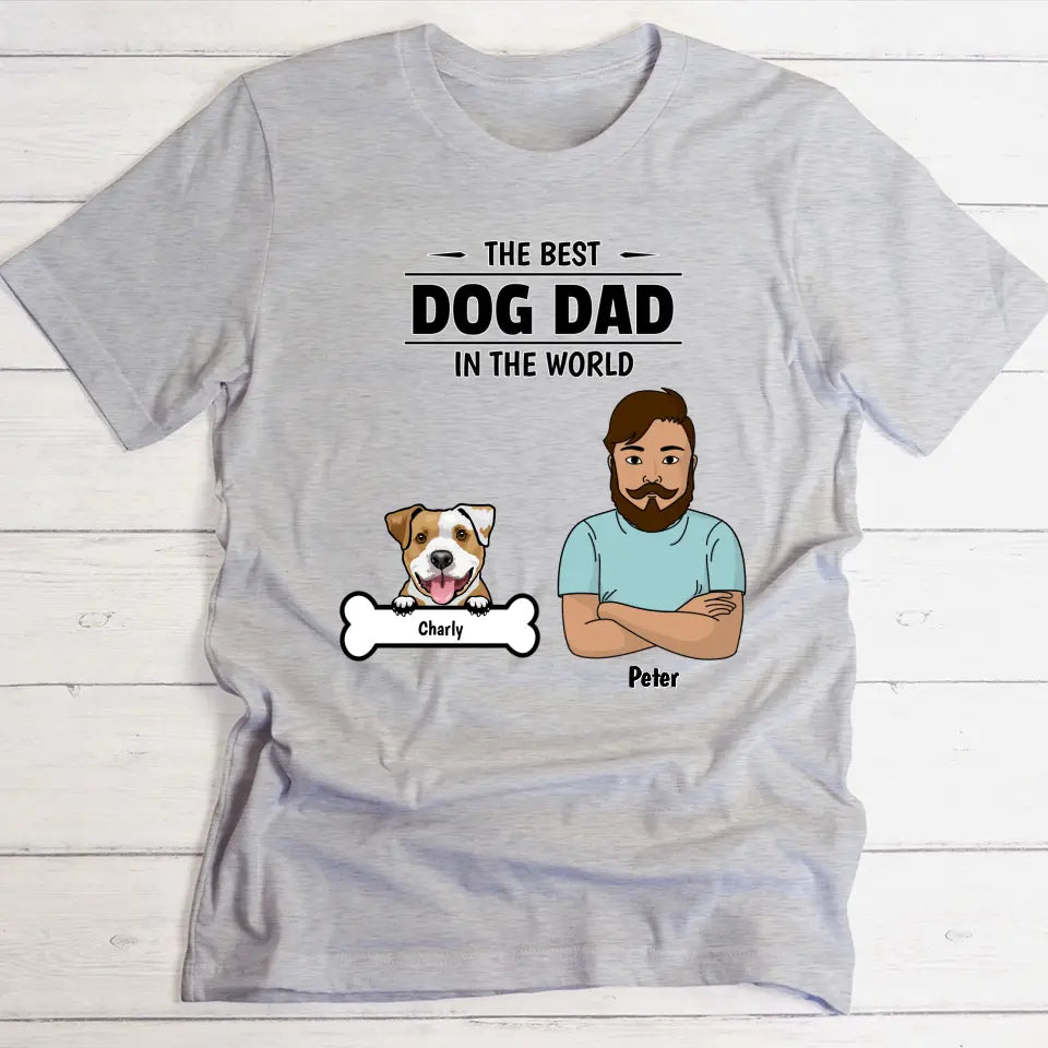 Best Dog Dad in the world - Personalised T-Shirt