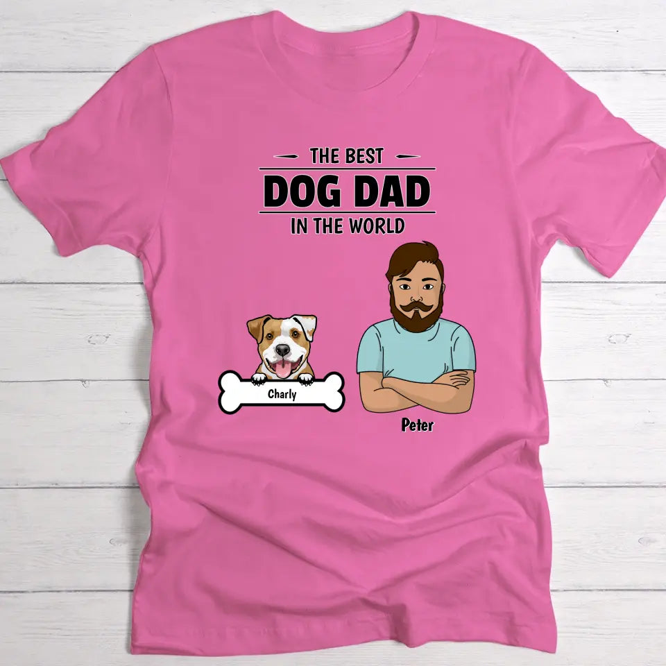 Best Dog Dad in the world - Personalised T-Shirt