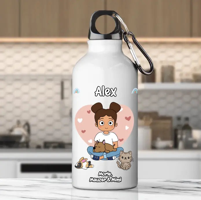 Sleeping pets - Personalised Water Bottle