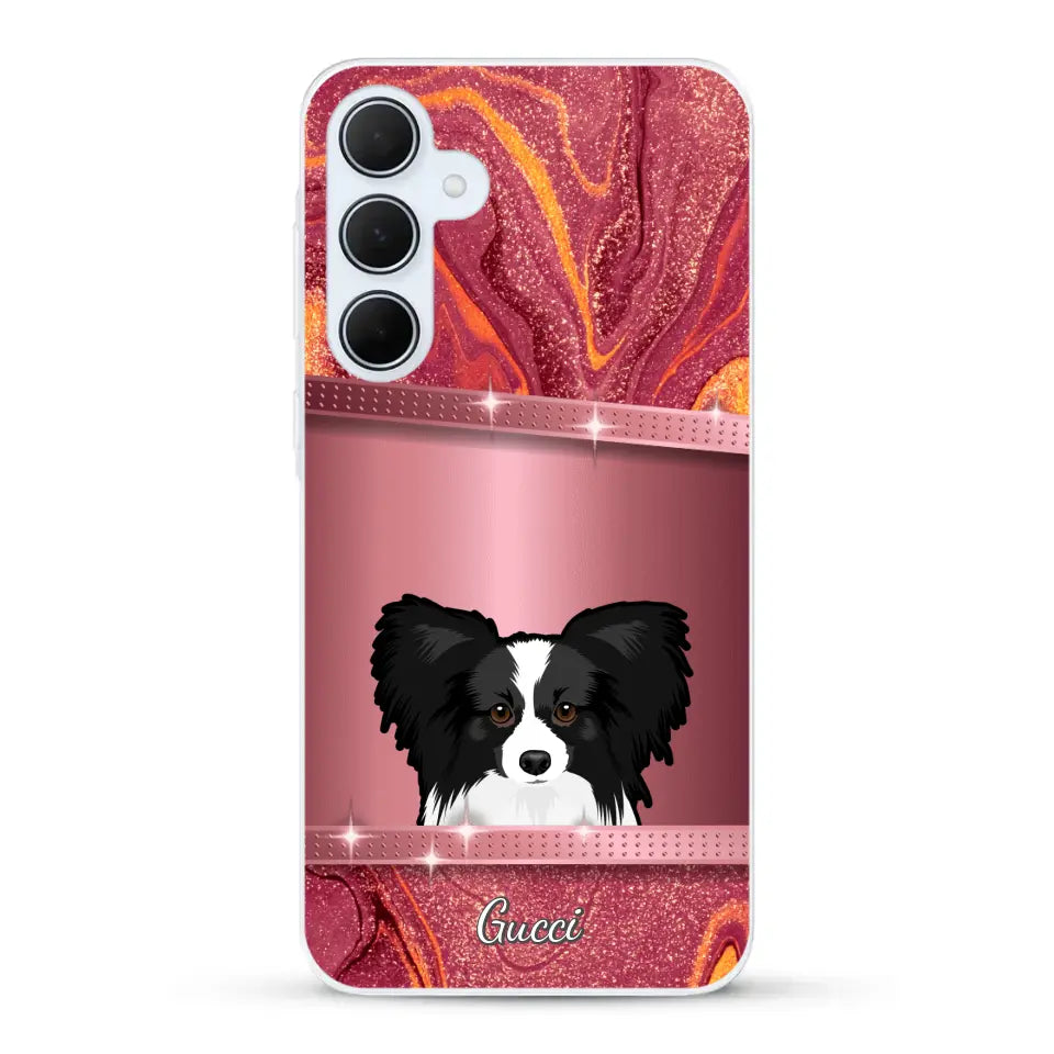 Peeking Dogs Glitter Look - Personalised Phone Case