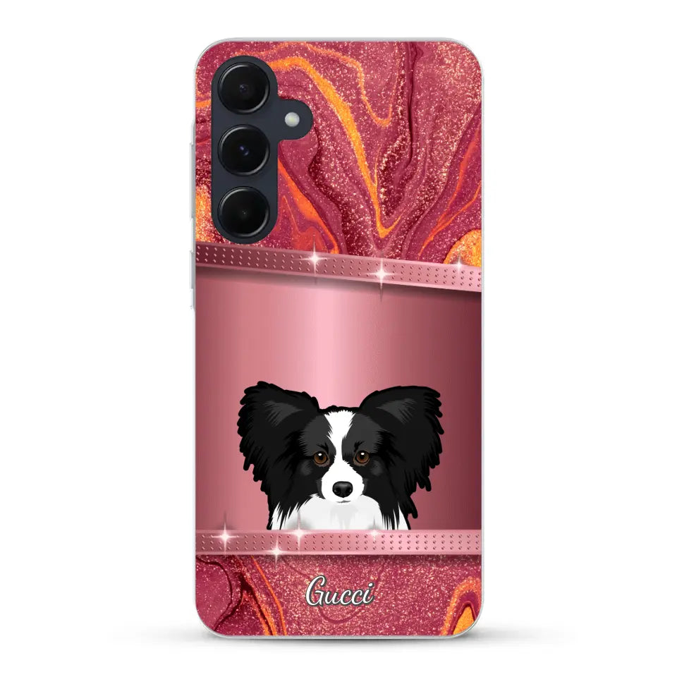 Peeking Dogs Glitter Look - Personalised Phone Case
