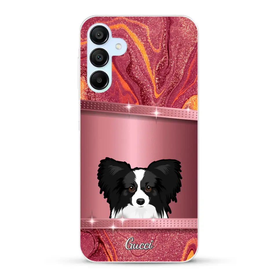 Peeking Dogs Glitter Look - Personalised Phone Case