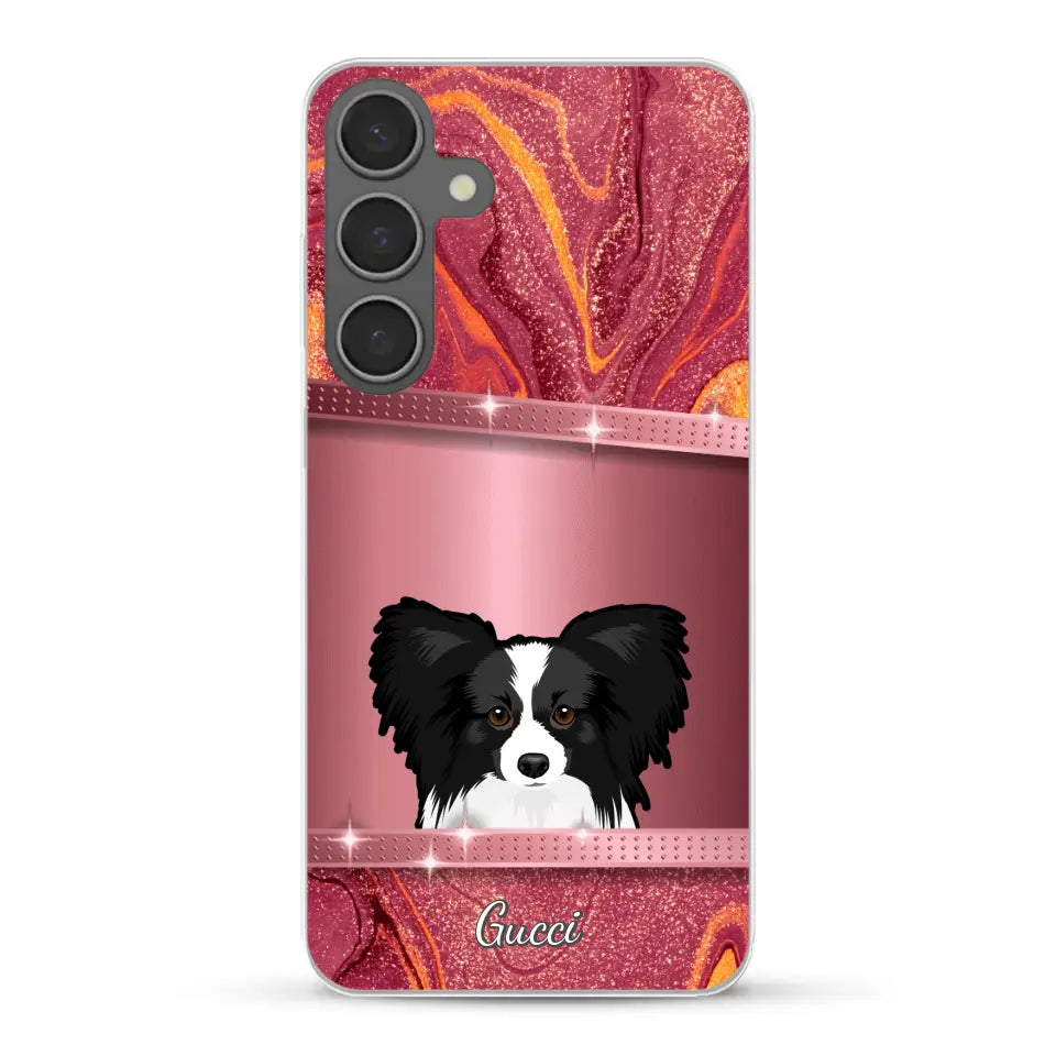 Peeking Dogs Glitter Look - Personalised Phone Case