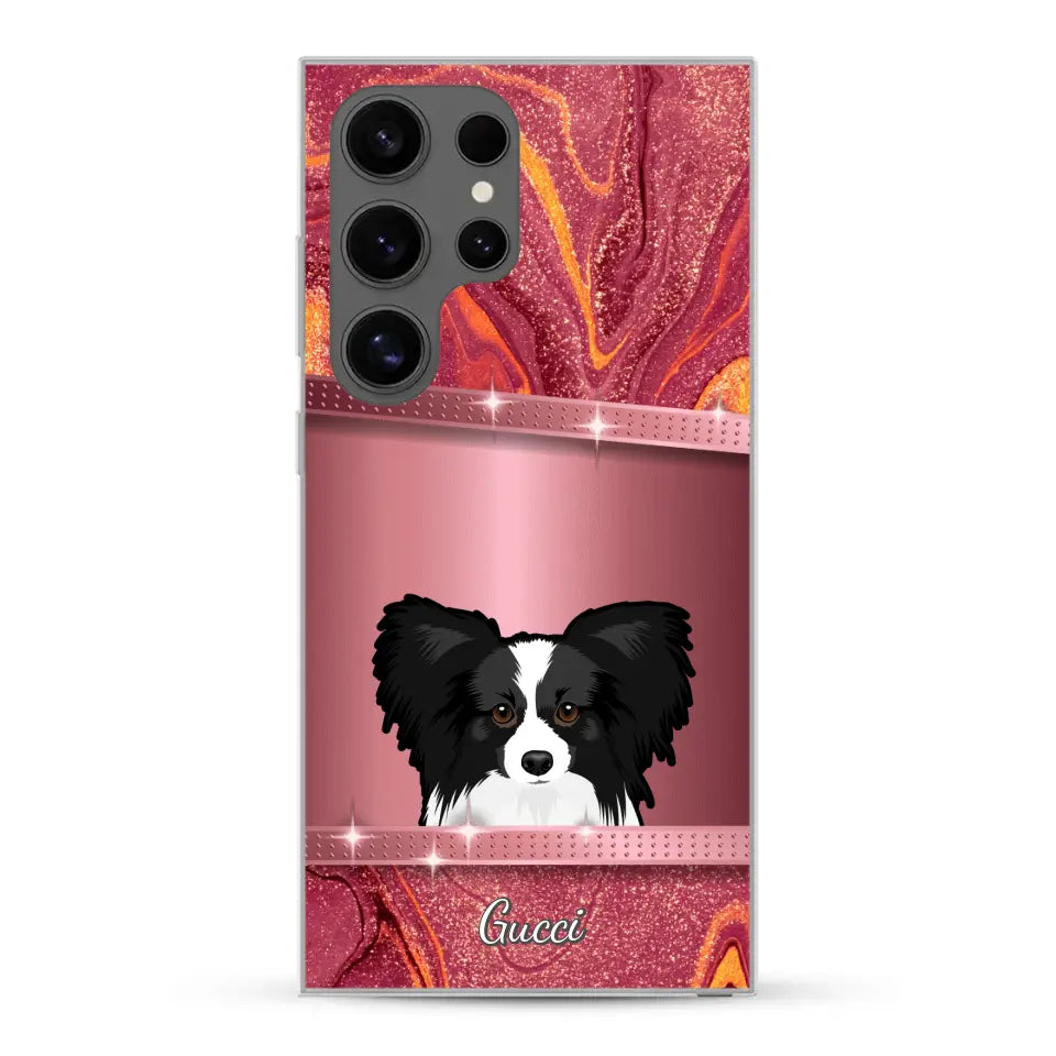 Peeking Dogs Glitter Look - Personalised Phone Case