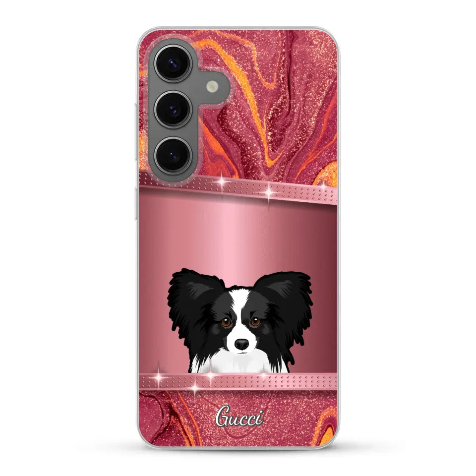 Peeking Dogs Glitter Look - Personalised Phone Case