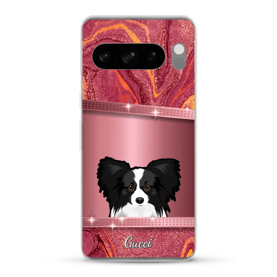 Peeking Dogs Glitter Look - Personalised Phone Case