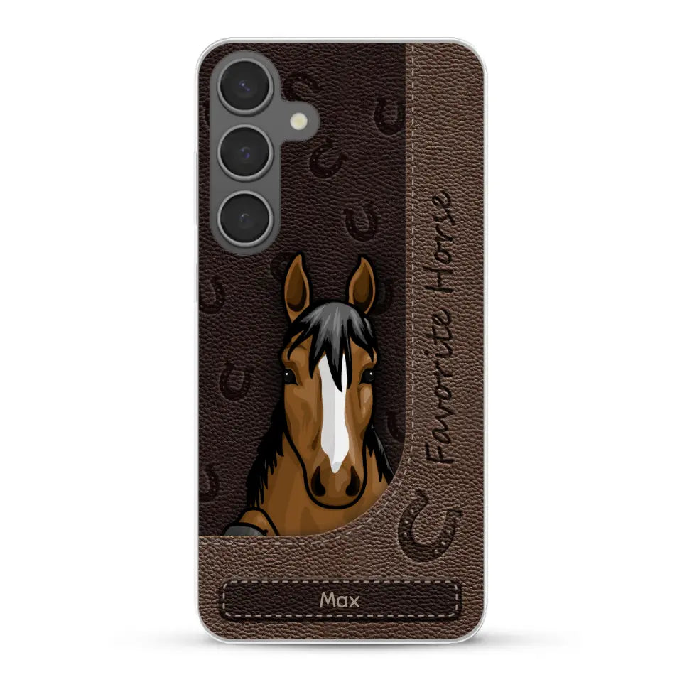 Peeking horses leather Look - Personalised Phone Case