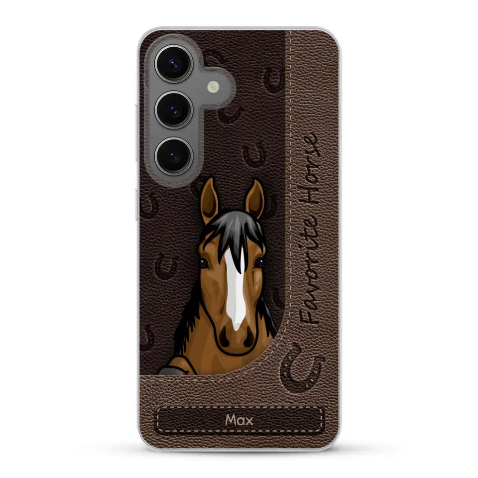 Peeking horses leather Look - Personalised Phone Case