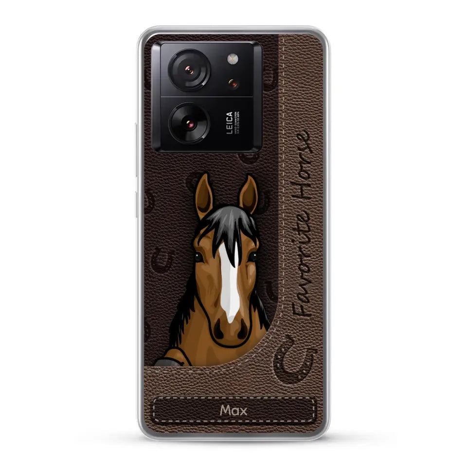 Peeking horses leather Look - Personalised Phone Case