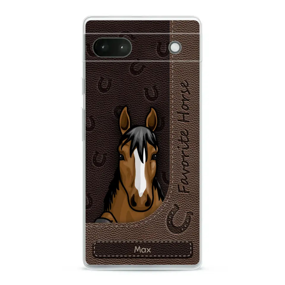 Peeking horses leather Look - Personalised Phone Case