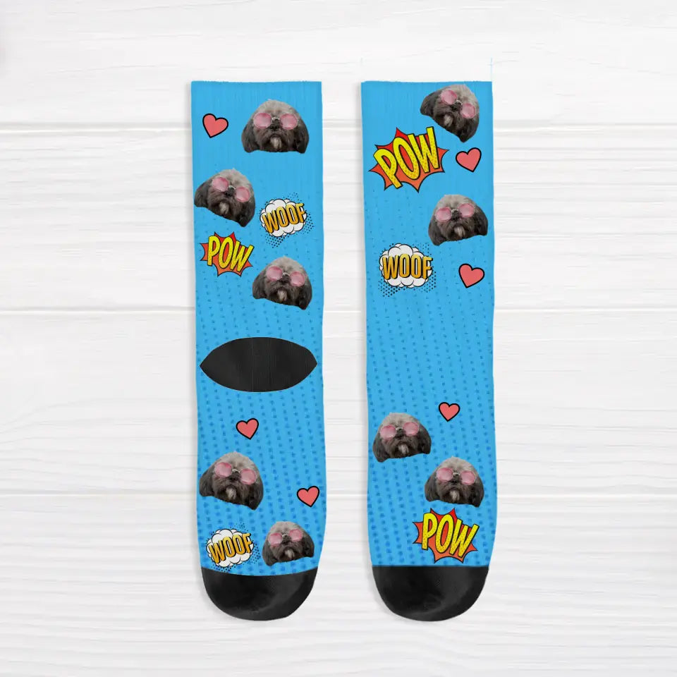 Comic Woof & Meow - Personalised Socks