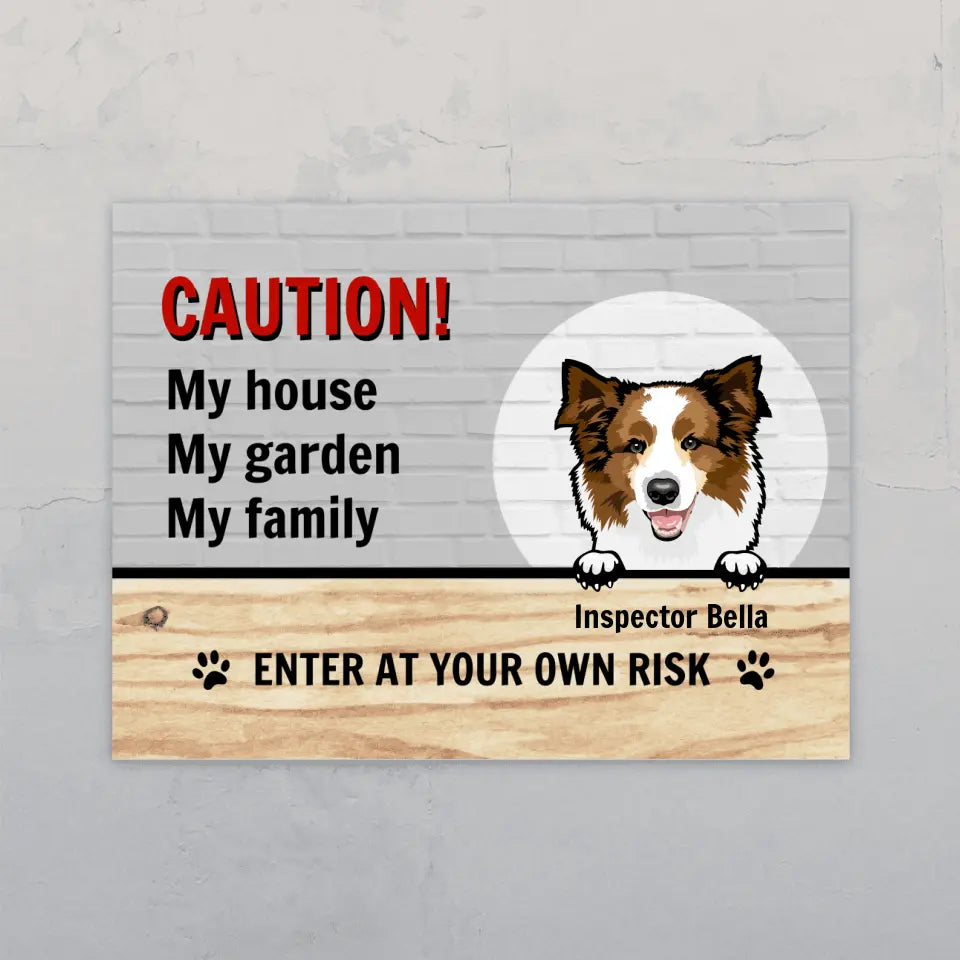 Caution - Personalised Garden Sign