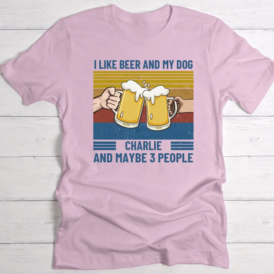 I like beer and my dog - Personalised T-Shirt