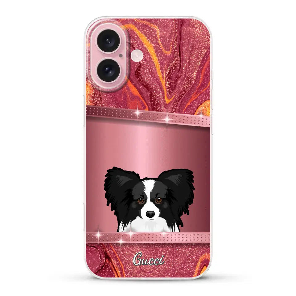 Peeking Dogs Glitter Look - Personalised Phone Case